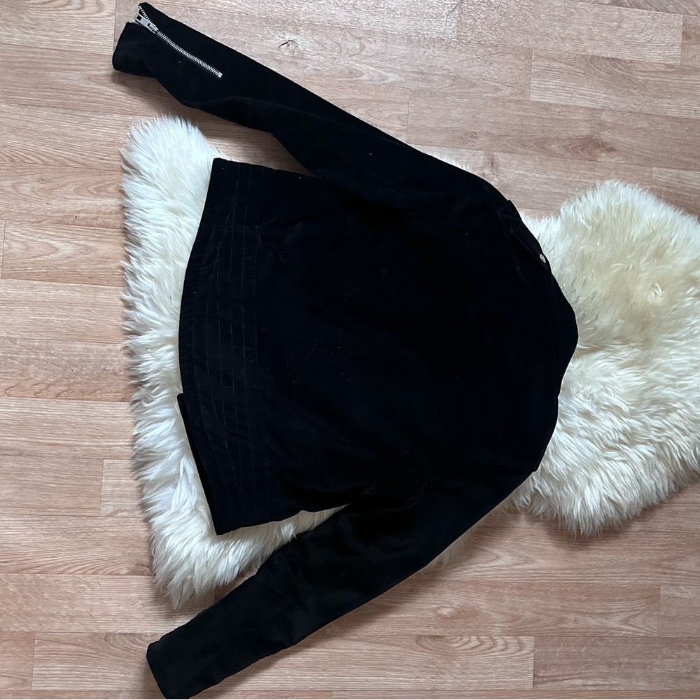 Rag & Bone Black Velvet Mercer Velvet Moto Jacket - Picture 3 of 6